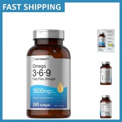 240 Softgels of Triple Omega 3-6-9 | Purified Fish, Flaxseed, & Borage Oils