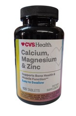 CVS Health Calcium, Magnesium & Zinc 100 Tablets 12/26