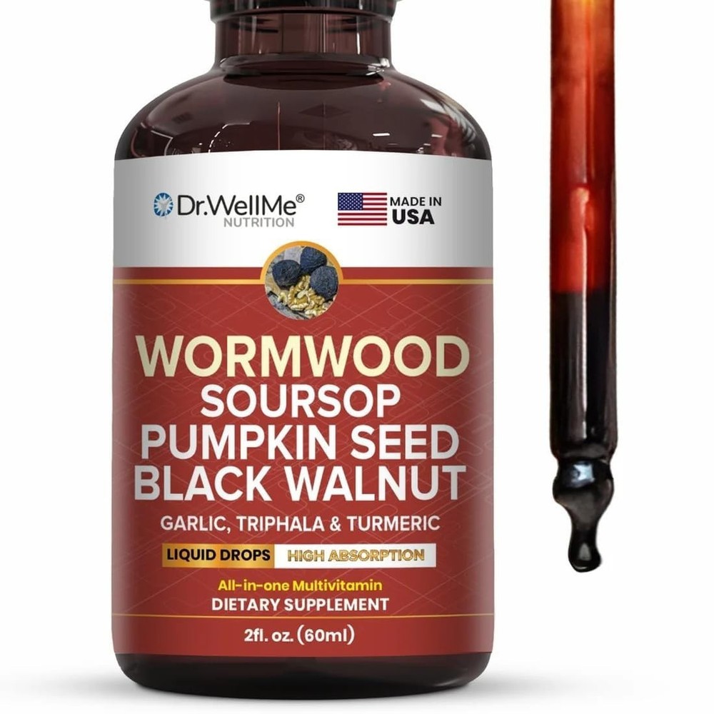 Wormwood Soursop Drops Detox Immune Digestive 2oz with Herbs & Antioxidants
