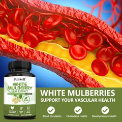 White Mulberry Leaf Extract 1000mg Supports Cardiovascular Health 30/60/120Caps