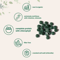 Organic Spirulina Chlorella Tablets, 3,000mg Per 720 Count (Pack of 1)