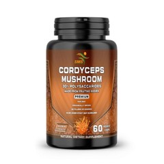 Organic Cordyceps Mushroom Capsules 1,000mg With 30% Polysaccharides
