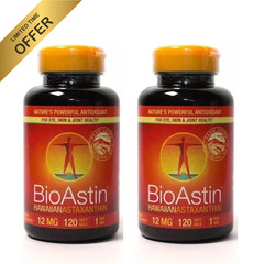 BioAstin Hawaiian Astaxanthin 12 mg – 120 Softgels | Exp 10/2027 (2 Pack)