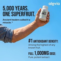 Alevia Organic Amla Capsules 1000mg Indian Gooseberry Antioxidant Supplement