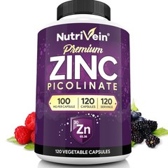 Nutrivein Premium Zinc Picolinate 120 Count (Pack of 1),