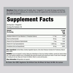 Delicious Berry Vitamin B Complex Liquid Drops | Sublingual 2oz | High Potency