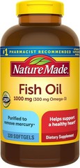 Omega 3 Fish Oil 1000mg Softgels, 320 Count for Heart Health Support