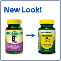 Spring Valley Vitamin B12 Timed-Release Tablets 1000 mcg, 60 Count