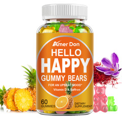 Hello Happy Gummies – Optimistic Mood, Reduce Fatigue – with Vitamin D & Saffron