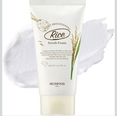 SKINFOOD Rice Daily Scrub Foam, Facial Cleanser with Face Scurb, Face Wash Fe…