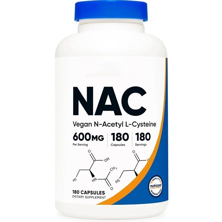 Nutricost N-Acetyl L-Cysteine (NAC) 600mg, 120 Vegan Capsules – Non-GMO