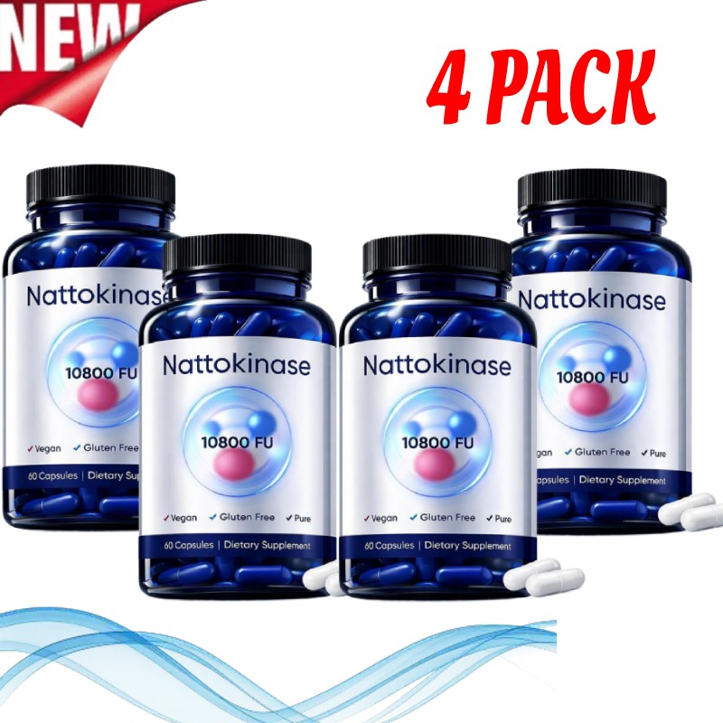 Nattokinase 4X Supplement – 10800 60 FU Capsules Per Serving HO T 2026 US
