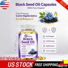 Black Seed Oil Capsules – 100% Pure Organic COLD PRESSED Cumin Nigella Sativa-