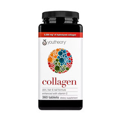 Youtheory Collagen 6000 mg Tablets – Hair, Skin & Joint Support, 360 Ct
