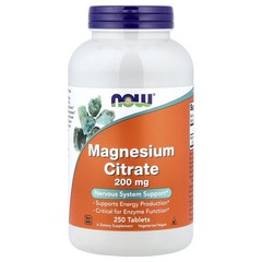 2 X NOW Foods, Magnesium Citrate, 200 mg, 250 Tablets