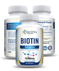 Biotin- Hair Skin & Nail Growth, Build, Repair, Nourish & Soften W/Calcium