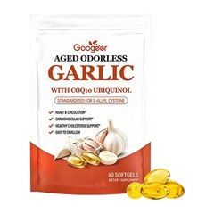 Aged Odorless Garlic Extract 600mg Softgels Containing CoQ10 Ubiquinol 60 Count