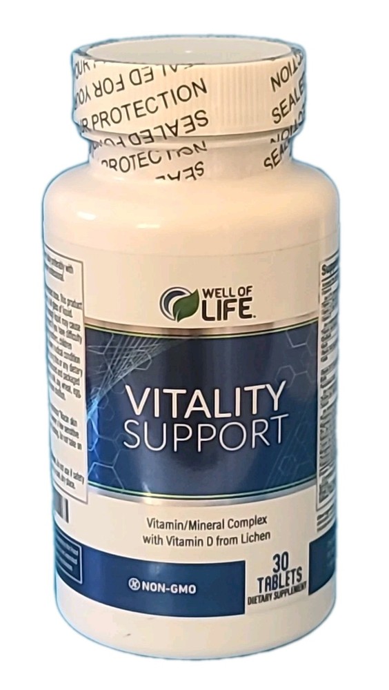( 1 ) Well of Life • VITALITY SUPPORT • Non-GMO • 30 TABLETS • EXP : 08/2026