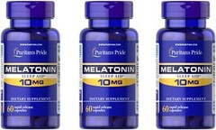 Melatonin 10Mg 3 Bottles X 60 Caps=180 rapid release capsules made in USA 2026