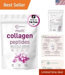 Multi Collagen Peptides Powder, 2lb – 11g of Hydrolyzed Collagen for Youthful…