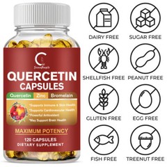 120 Capsules Quercetin with Bromelain – Premium Antioxidant Immune Support