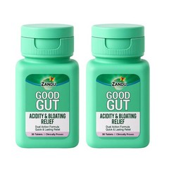 2x Zandu Good Gut Acidity & Bloating Relief Tablets 30 Tablets (60 Tablets)