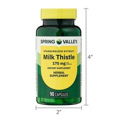 Spring Valley Milk Thistle Extract 175mg Dietary Supplement Capsules, 90 Count