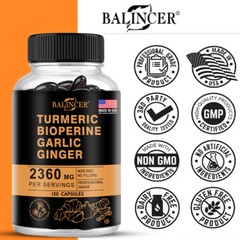 Turmeric Curcumin Highest Potency 95% 2360mg with BioPerine Garlic Ginger