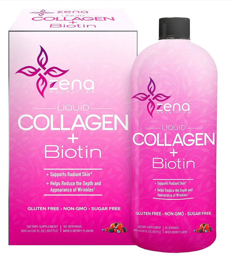Zena Liquid Collagen + Biotin, 30 Fluid Ounce, 10/25