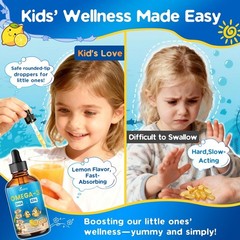 Kids Omega 3 Drops Vegan DHA EPA Liquid Vitamin Children Brain Vision Lemon 2oz