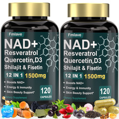 2x NAD+ Supplement 1500mg with Resveratrol | Cellular Health & Energy | 240 Caps