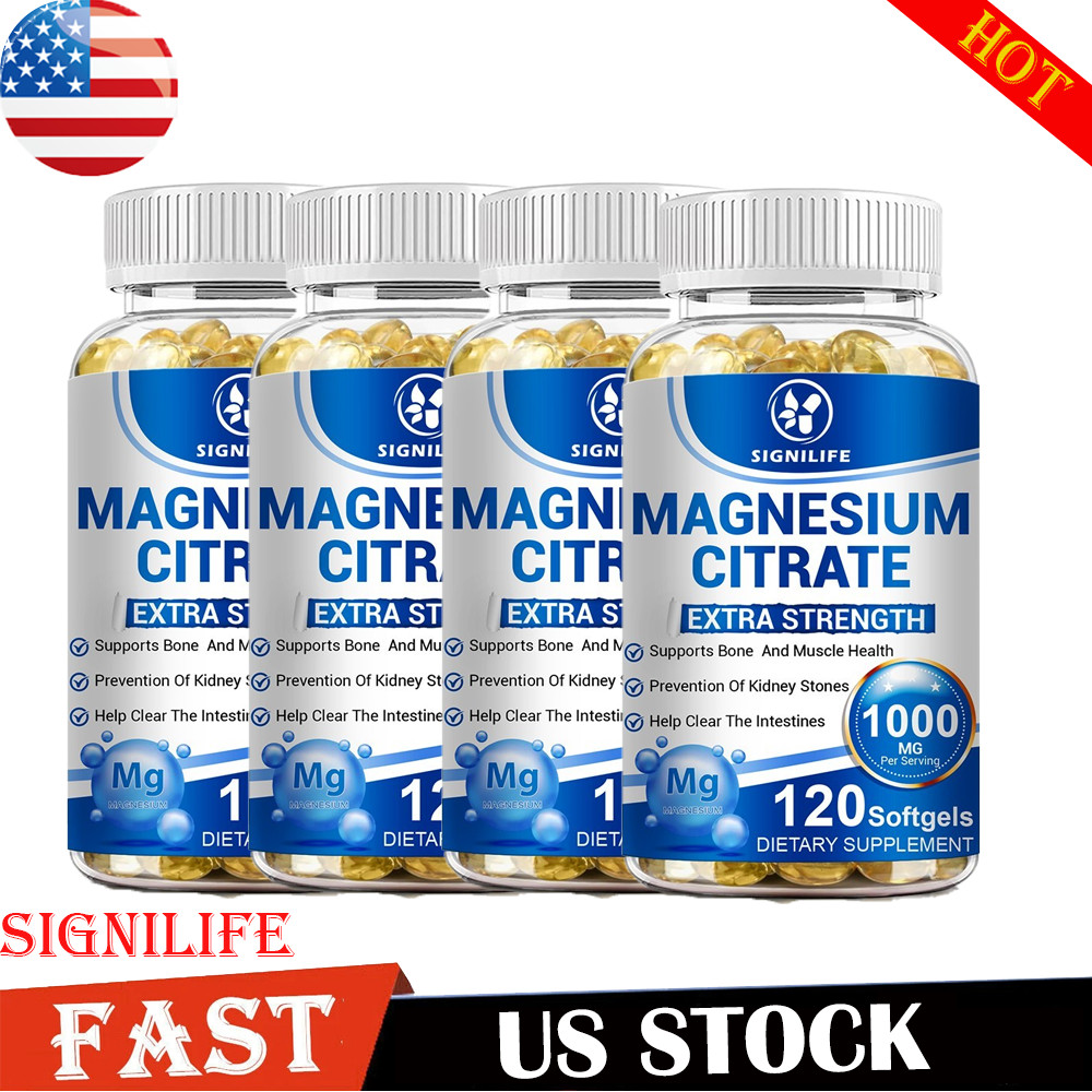 Magnesium Citrate Capsules 1000mg Per Serving – Highest Potency 120 Capsules-