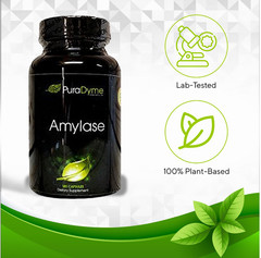 PuraDyme Amylase Digestive Enzymes – Plant-Based, Vegan, Non-GMO (180 Caps)