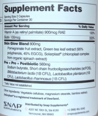 Snap Supplements Skin Glow, Pre-Post-Probiotic Blend, 30 Servings, Exp. 7/28