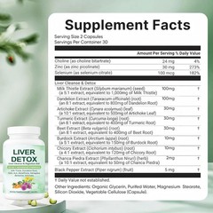 Nutrapure Liver Detox 20-in-1 Capsules Milk Thistle Turmeric 60ct Cleanse