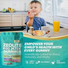 Detox Gummies Kids All-in-One Mixed Berry Flavored Zeolite 60 Gummies NEW