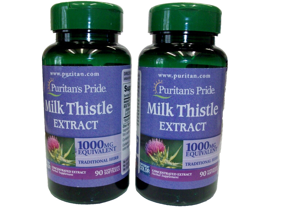 Puritan’s Pride Milk Thistle 1000 mg 90 Softgels 2 Pack
