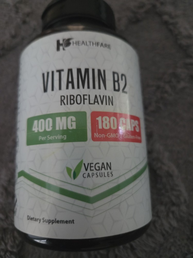 Vitamin B2 400mg | 180 Capsules | Riboflavin | Gluten Free | Made in The USA