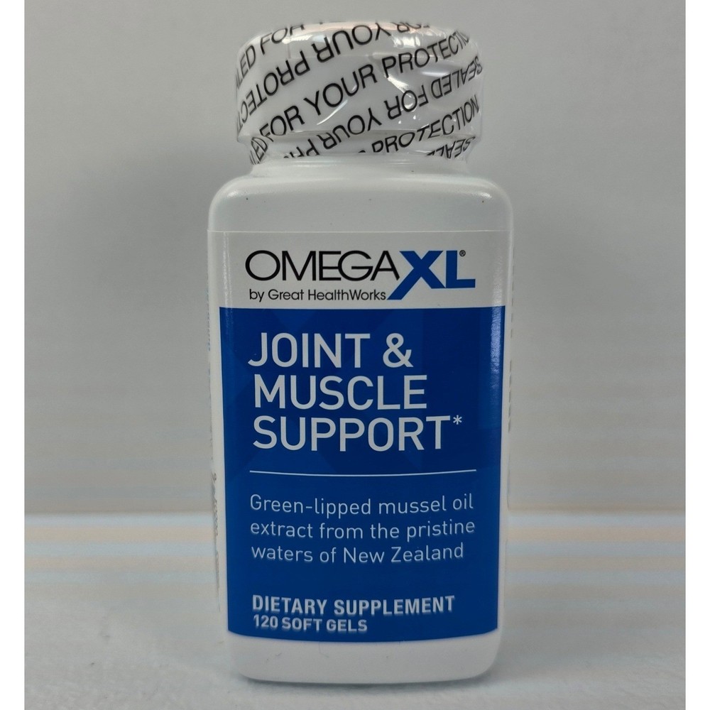 OmegaXL Great HealthWorks Joint Muscle Support 120 Soft Gels Exp 09/2026 New