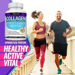 Top-Quality Collagen Peptides 1800 MG Hydrolyzed Anti-Aging (Types I,II,III,V,X)
