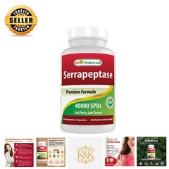 Serrapeptase 40000 SPUs 90 Count | Gluten-Free, Pure & Potent Supplement