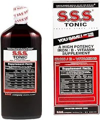 S.S.S. Tonic High Potency Iron Supplement with B1 B2 B3 Vitamins 20 fl oz