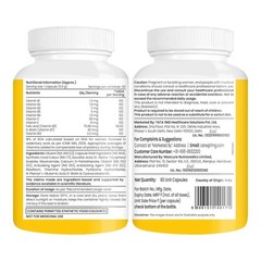 Tata 1mg Vitamin B Complex Capsules with, B1,B2,B3,B5,B6,Biotin (Pack of 60)