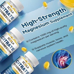 Magnesium Citrate 1000mg Capsules Super Strong Effective Capsules 120 Softgels