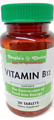 P.Choice Vitamin B12 ( 30-Tablets In A Bottle ) NEW
