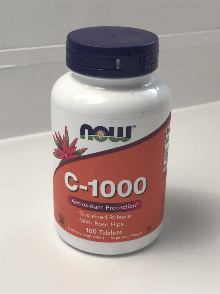 Now Foods C-1000 with Rose Hips 100 Tablets, Exp 01/2025