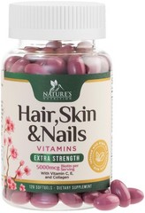Hair Skin and Nails Vitamins for Hair Growth – Biotin 5000mcg Per Serving – Extr