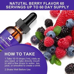2x 60ml Black Elderberry Liquid, Black Elderberry Extract, Vitamin C, D3, Zinc