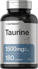 Taurine Supplement 1500Mg | 180 Capsules | Non-Gmo and Gluten Free