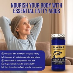 Alaska Deep Sea Fish Oil Omega 3-6-9 100 Softgels | Flaxseed & Evening Primrose